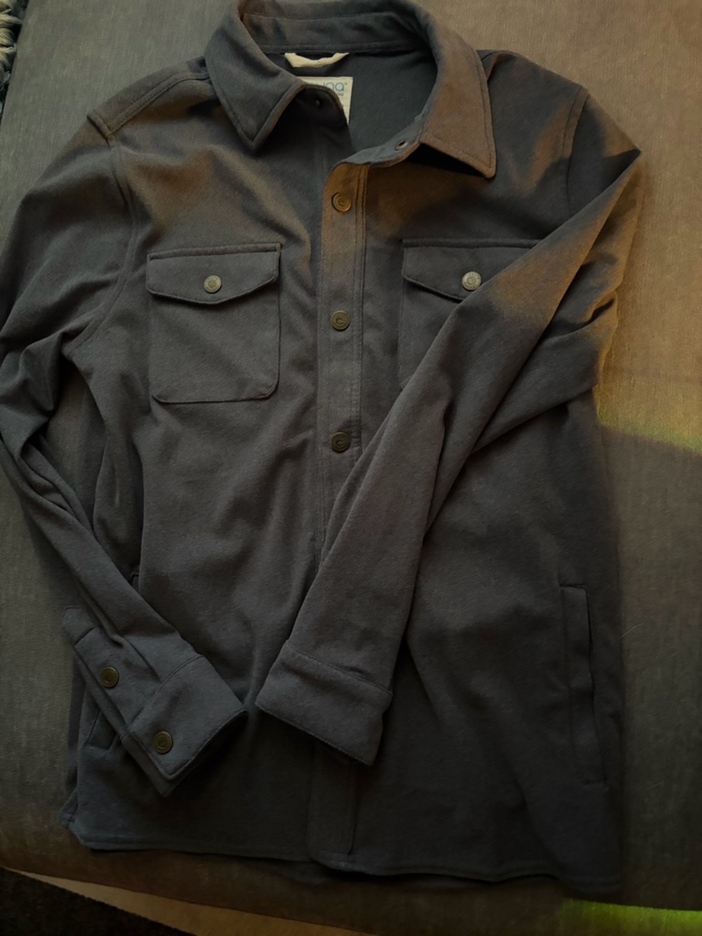 Men's Dark Gray Button-Front Shirt